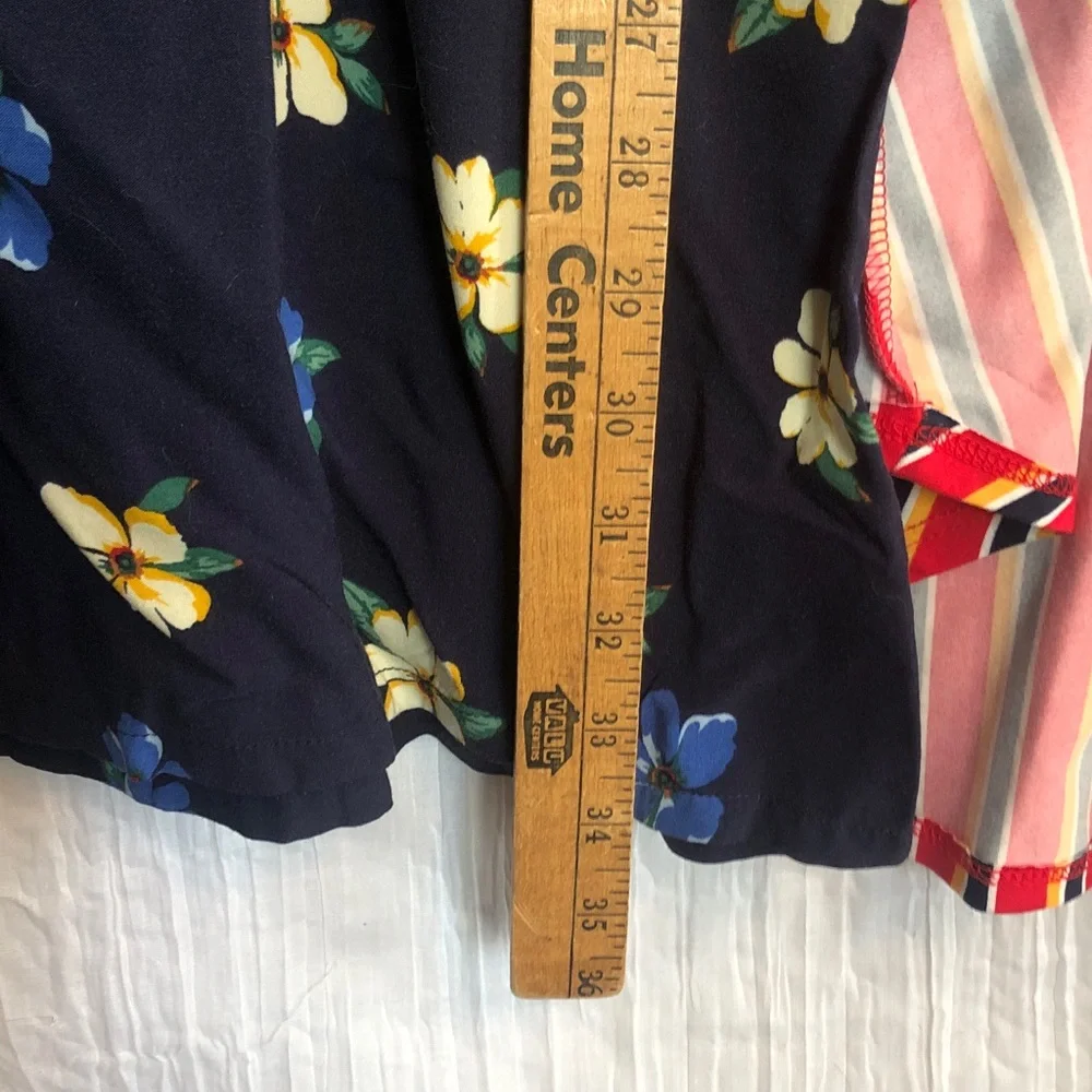 OLD NAVY & 2 HIP girls size L 14 spring summer dresses red striped & navy floral